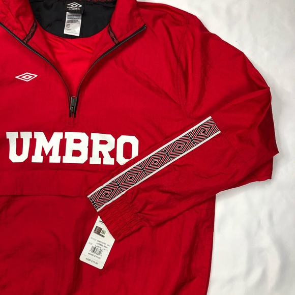 Red Umbro Men’s Jacket Windbreaker with Hood - Picture 2 of 8